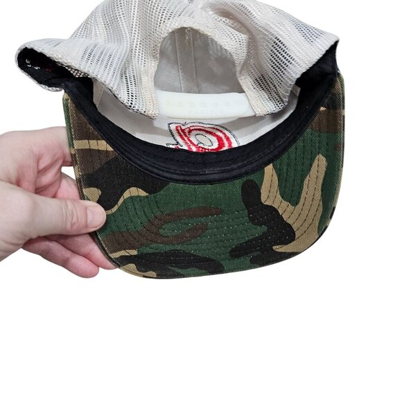 Atlanta Braves Camo Mesh Snapback Hat‎ Embroidered Red "A" Lettering Trucker - Picture 10 of 10